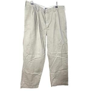 Mens Lands End Traditional Fit Khaki Pants 34x27